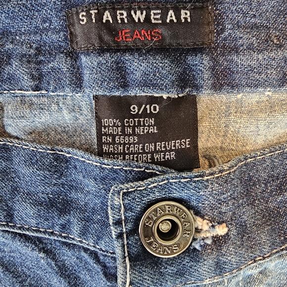 Retro Starwear Med Rise Colorblock Boot Cut Zip Front Accent Stitching Jeans - Picture 3 of 16